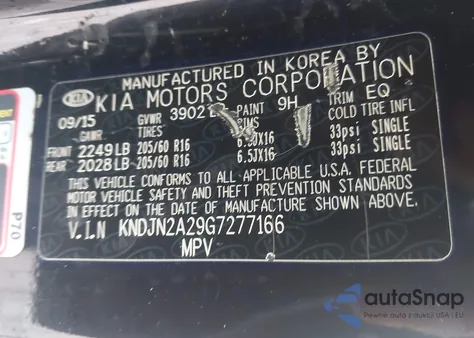 2016 Kia Soul from USA, damaged, VIN KNDJN2A29G7277166